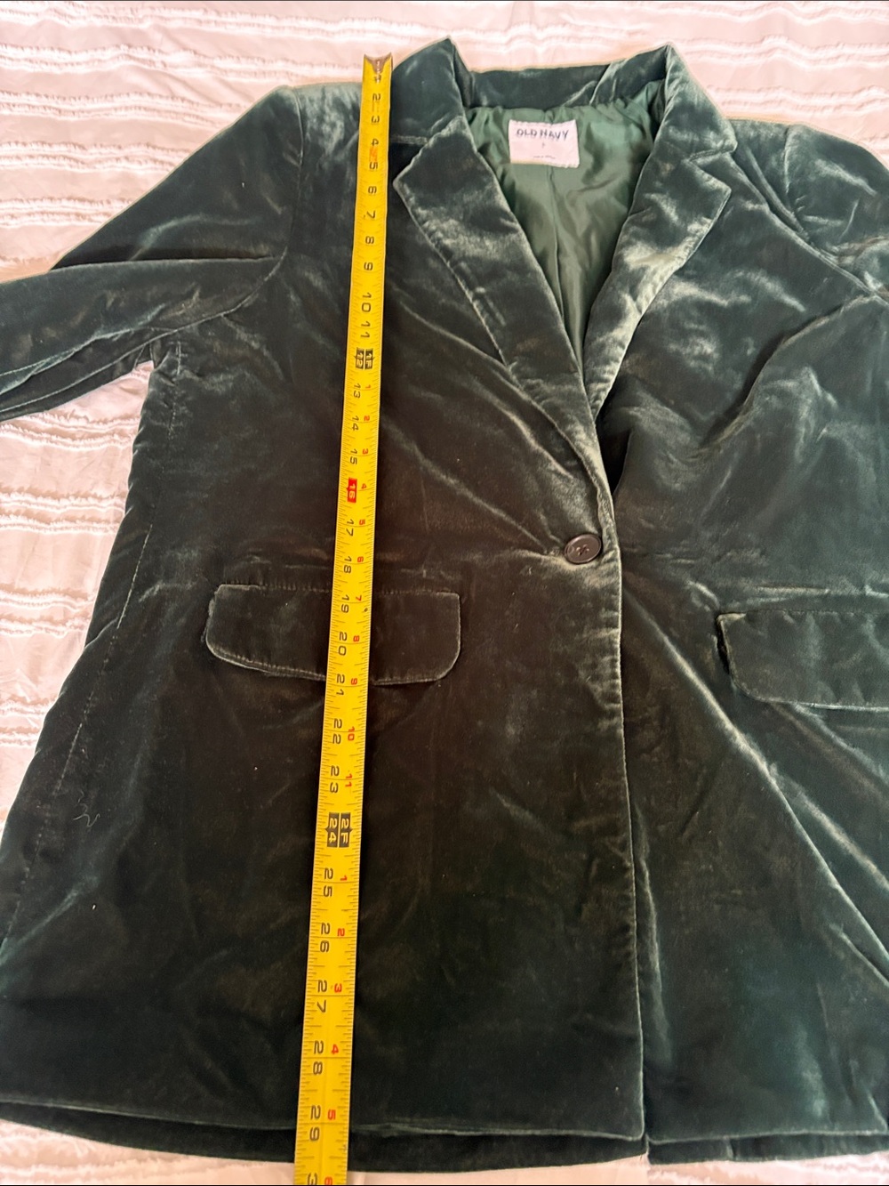 Old Navy Holiday Green Velvet Oversized Party Blazer - Picture 7 of 11